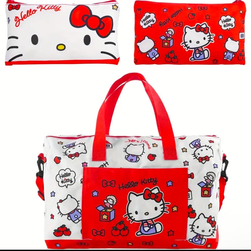 Hello Kitty Red and White Kids Travel Bag Set